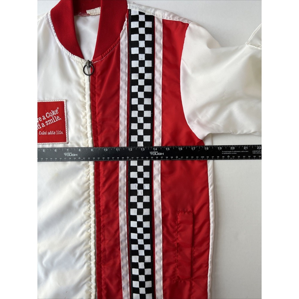 VTG 70s Coca Cola Racing Jacket Checkered Flag Nylon Coke Is It USA Mens M - Picture 11 of 16